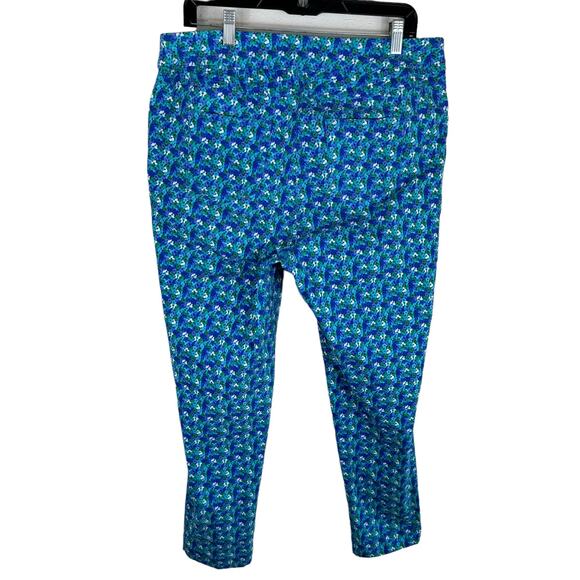 Soft Surroundings Blue Floral High Rise Pants Large - Picture 3 of 7